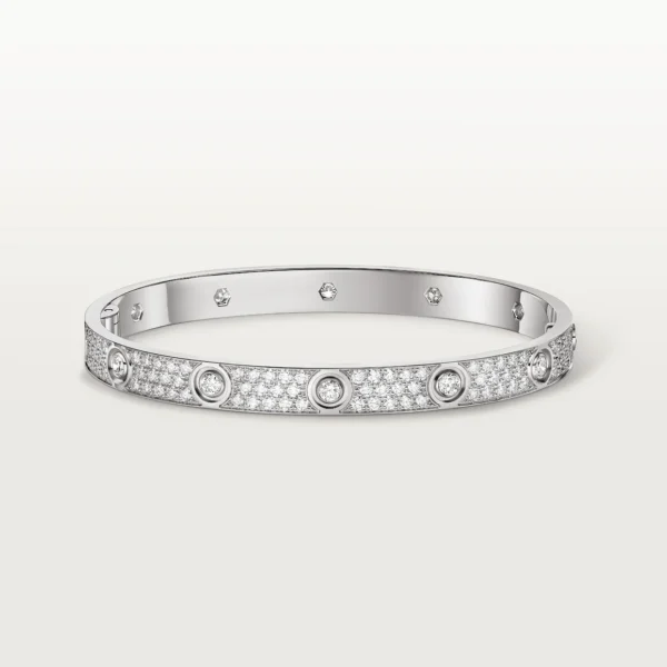 Love Bracelet 6.1mm Diamond-Paved 10 Big Diamonds, Classic Model, ZYRONO Free Shipping