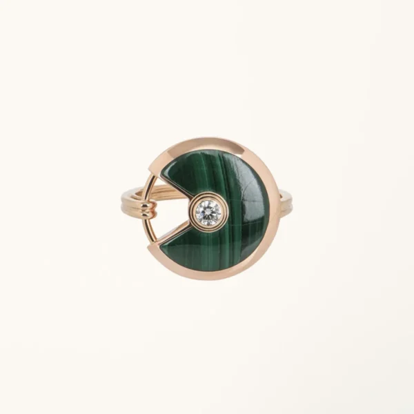 [ZYRONO] AMULETTE MALACHITE LIGHT RING ROSE GOLD DIAMOND