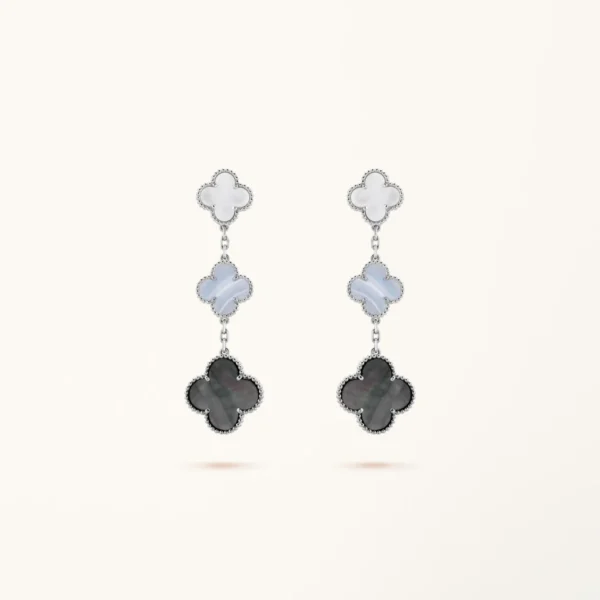 [ZYRONO] MAGIC ALHAMBRA THREE MOTIFS EARRINGS FREE SHIPPING