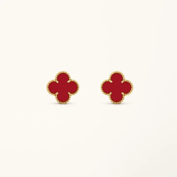 [ZYRONO] VINTAGE ALHAMBRA CARNELIAN EARRINGS FREE SHIPPING