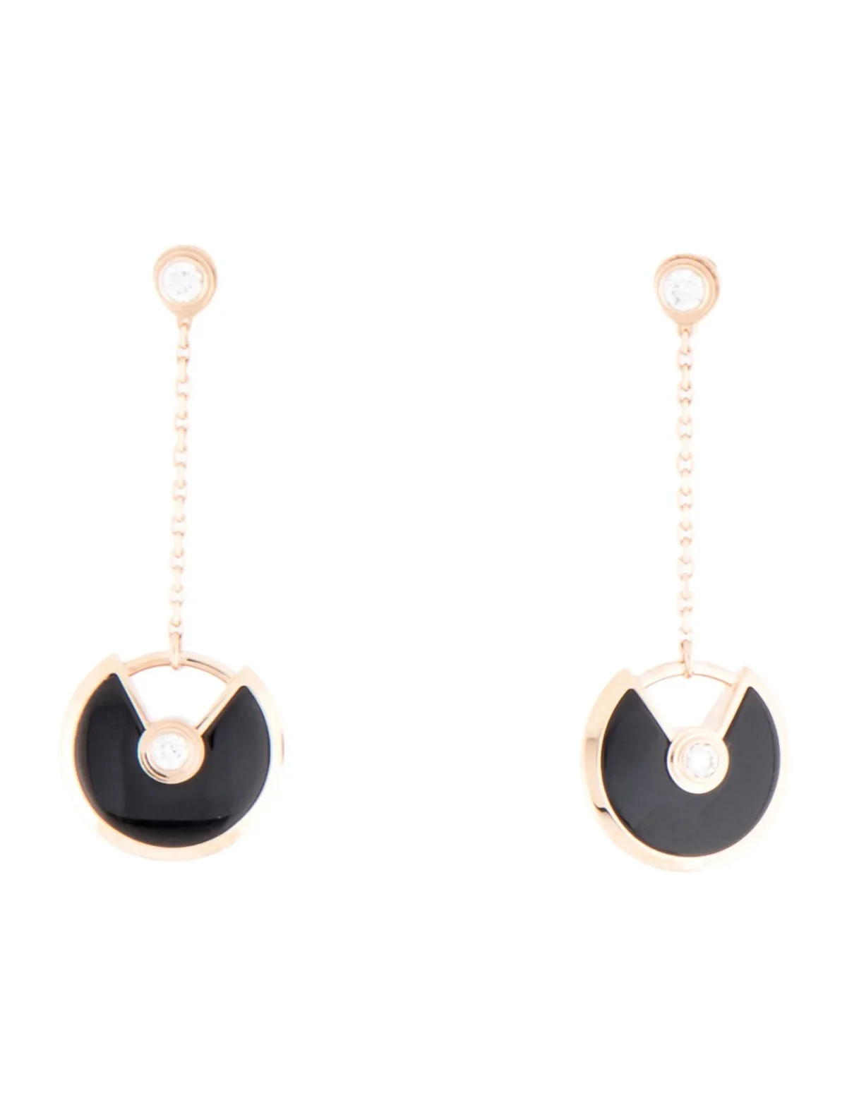 amulette drop earrings onyx rose gold 2wviz