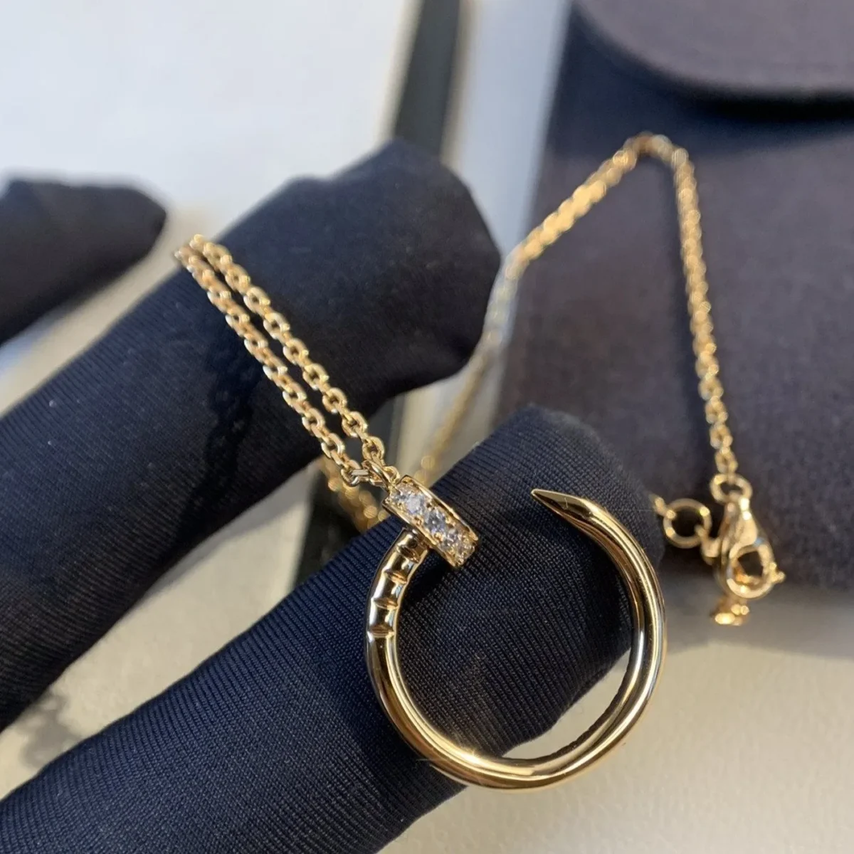 juste necklace rose gold diamonds 7fugt