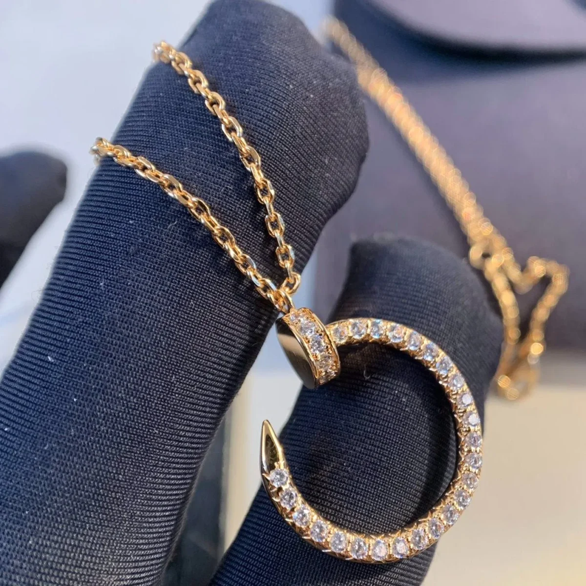 juste necklace rose gold diamonds krzq7