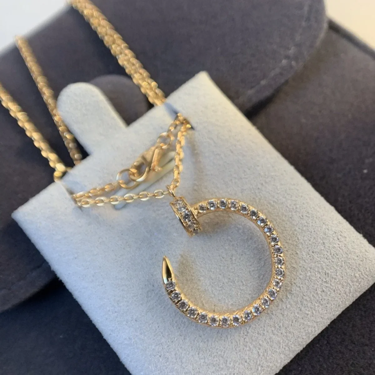 juste necklace rose gold diamonds w6kze