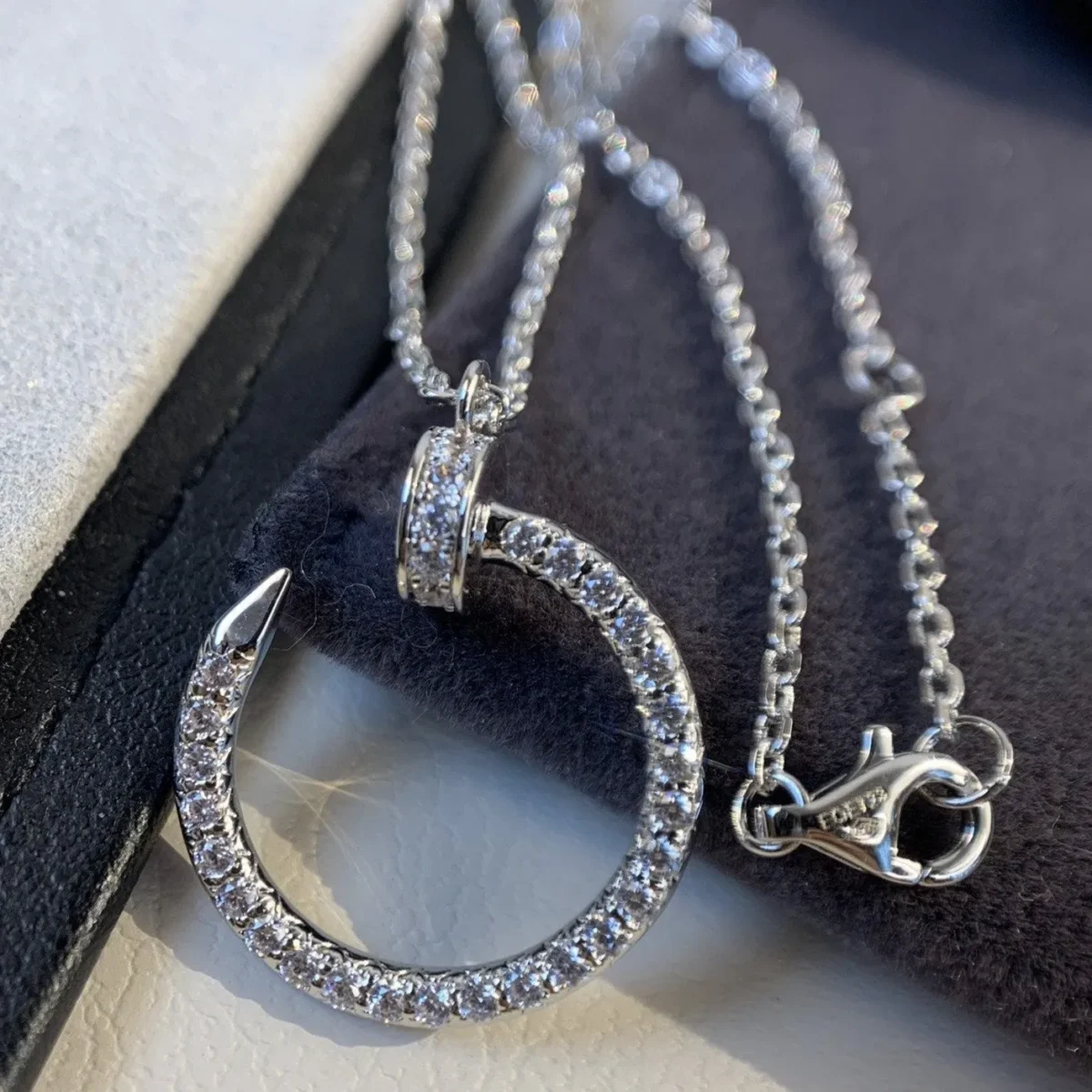 juste necklace silver diamonds fy5dy