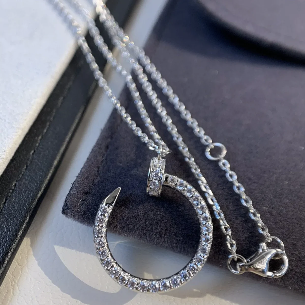juste necklace silver diamonds izbrf