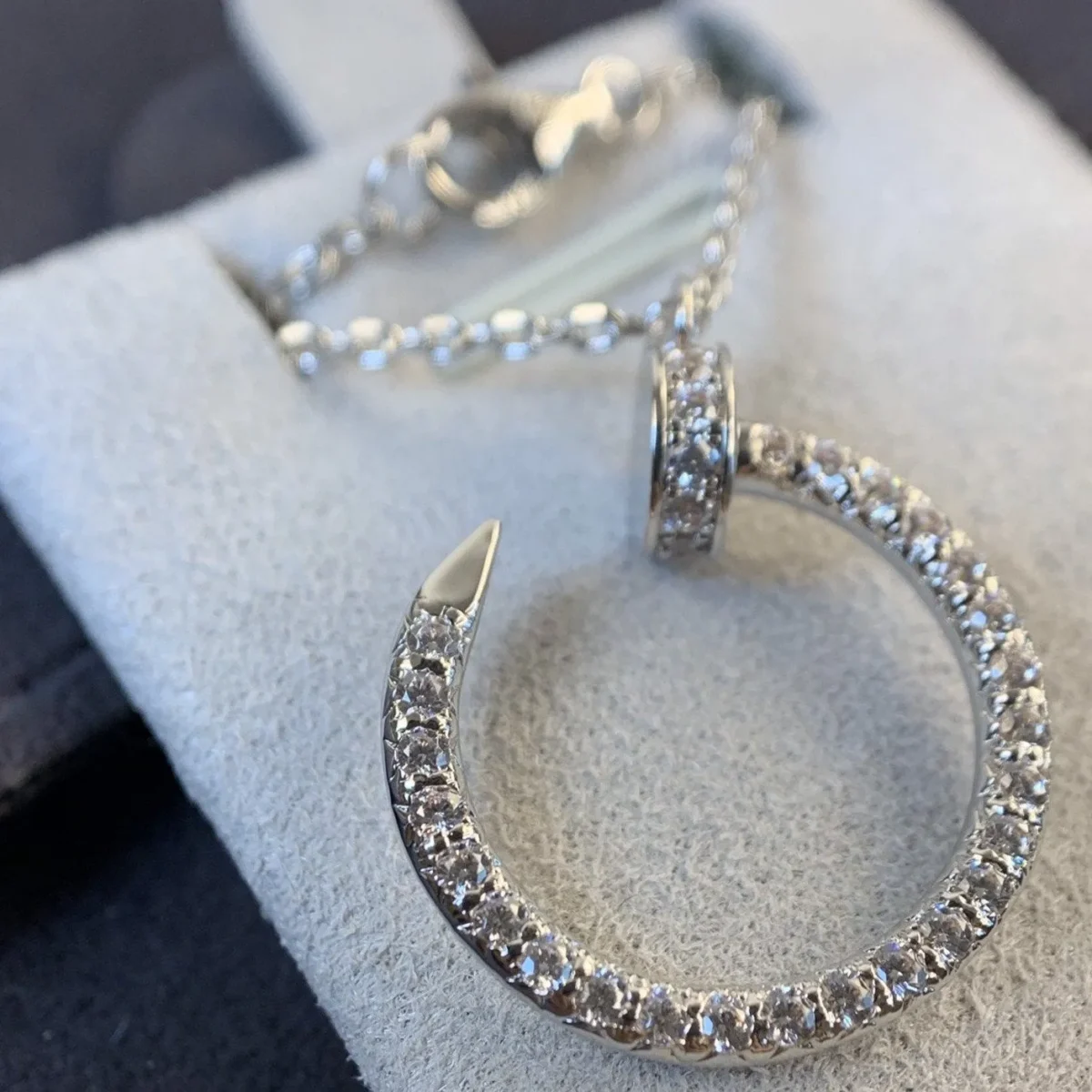 juste necklace silver diamonds spw2w