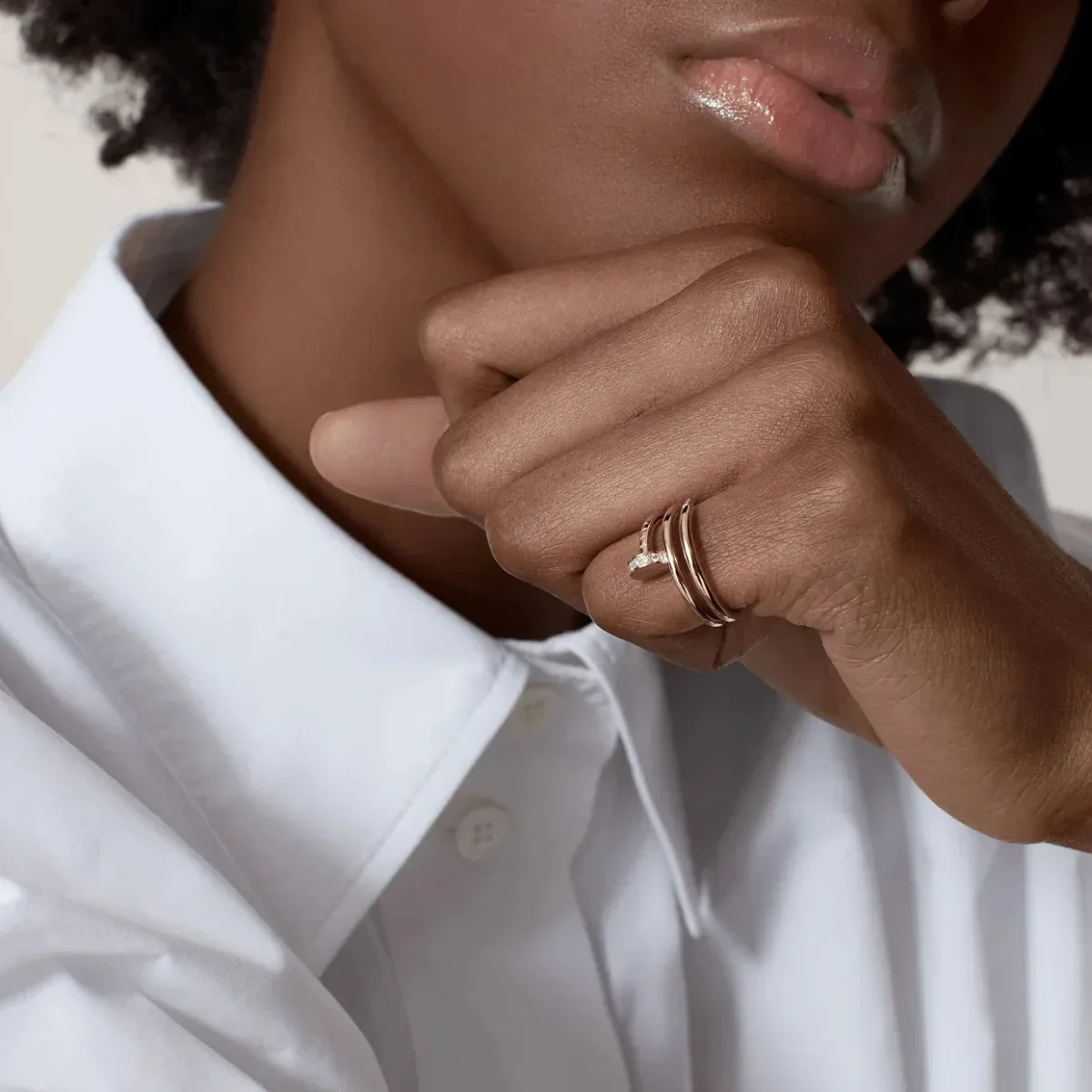 juste ring 18mm rose gold double row 6bdqz