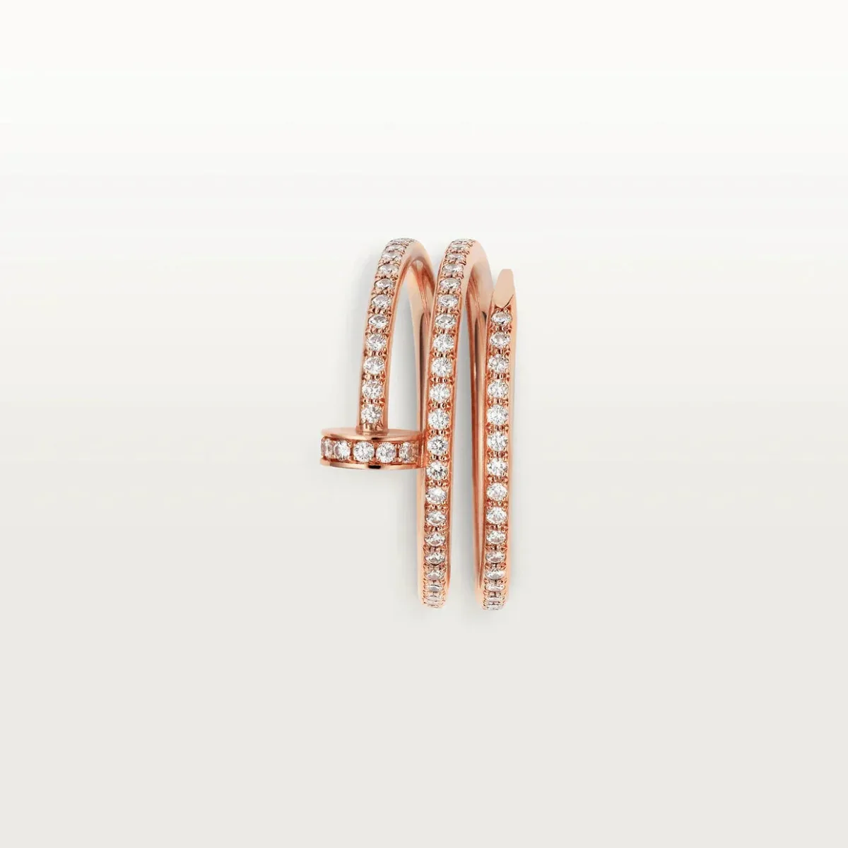 juste ring 18mm rose gold double row diamonds jmsek