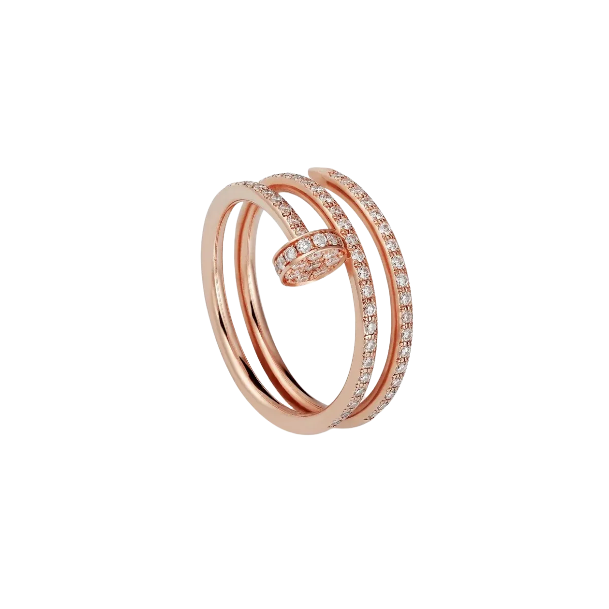 juste ring 18mm rose gold double row diamonds