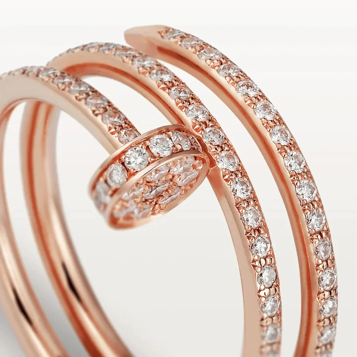 juste ring 18mm rose gold double row diamonds wn4zy