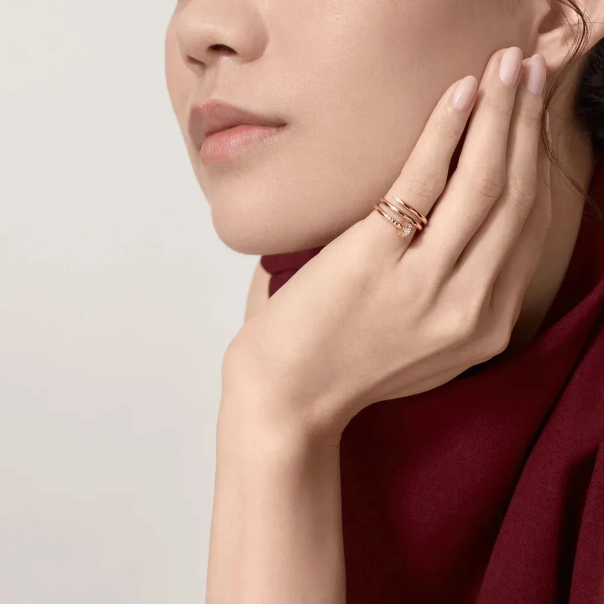 juste ring 18mm rose gold double row iqfvt
