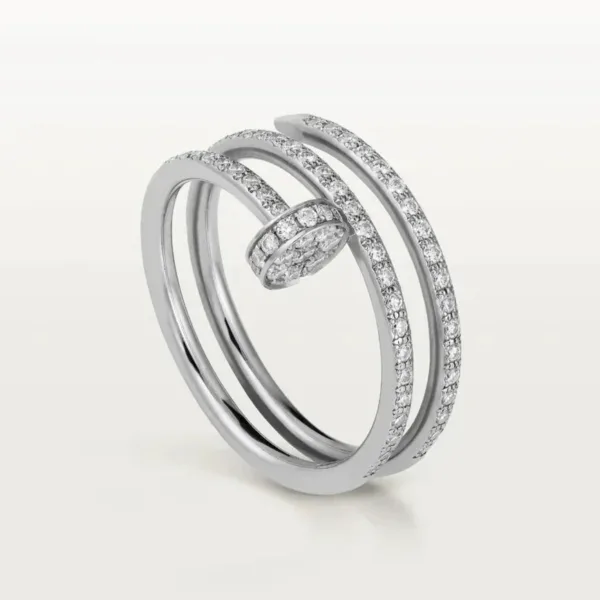 Juste Ring 1.8mm Silver Double Row Diamonds