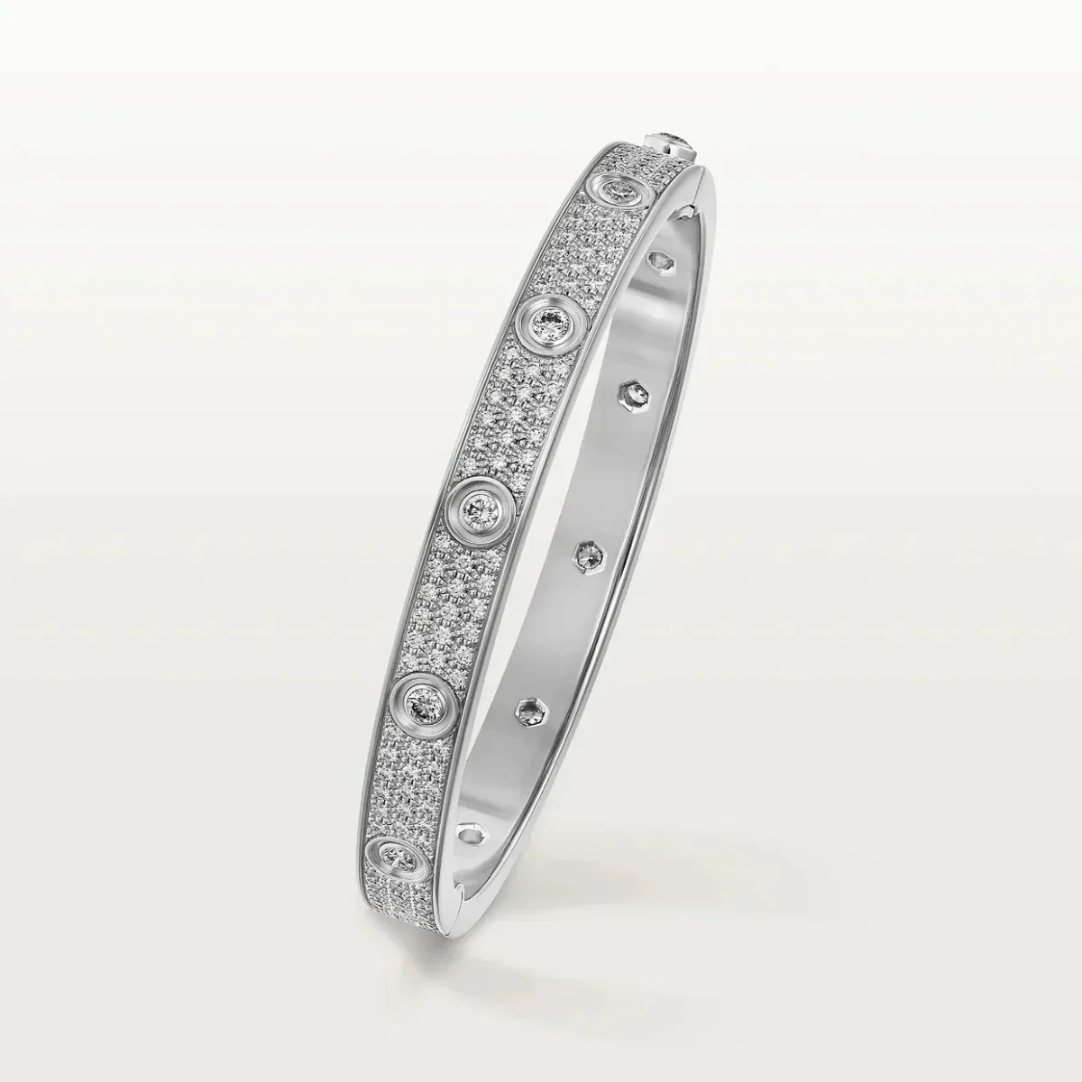 love bracelet 61mm diamond paved 10 big diamonds mijy5