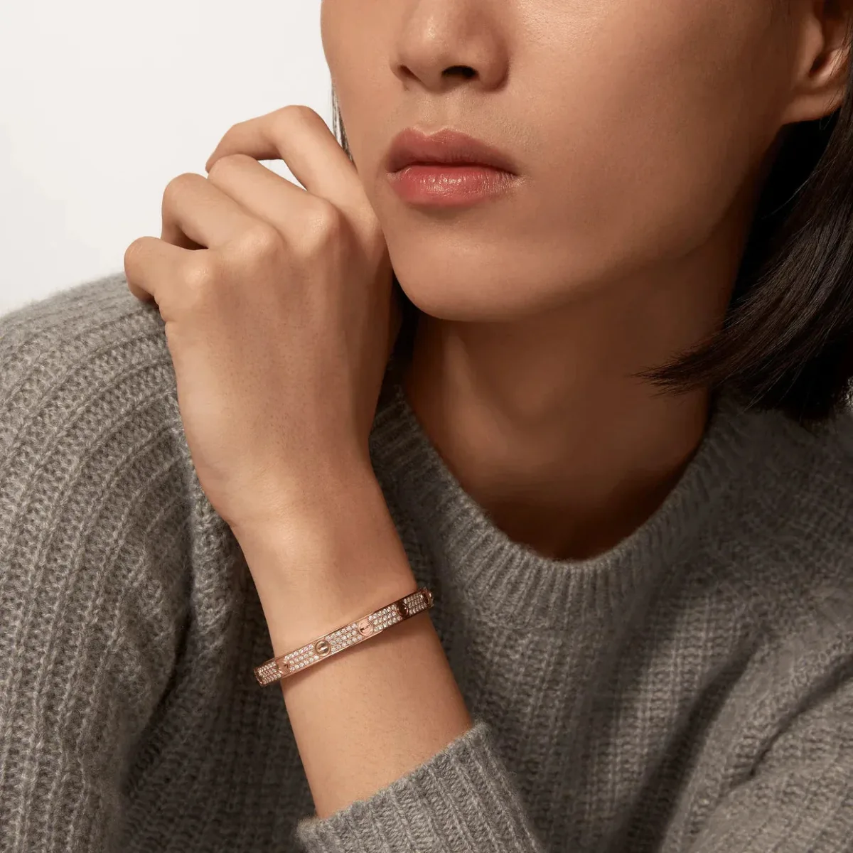 love bracelet 61mm diamond paved b9zkt