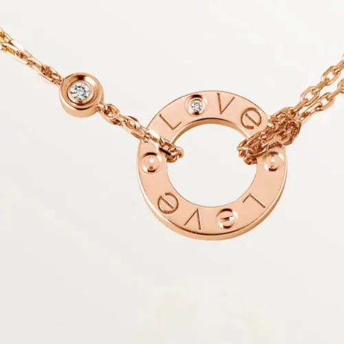 Track Order 2 love necklace adjustable rose gold 2 diamond 3hkns