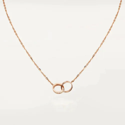 Track Order 18 love necklace rose gold and silver diamond bxk46