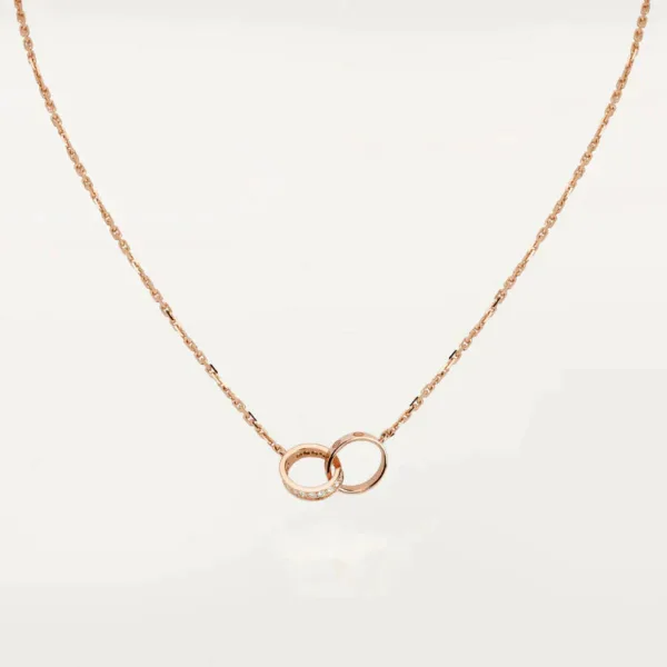 Love Necklace Rose Gold And Silver Diamond Free Shipping