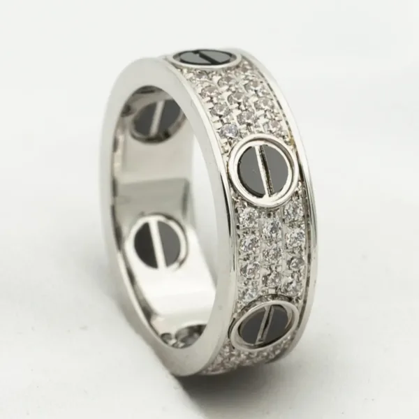 Love Ring 5.5mm Diamonds Paved Ceramic