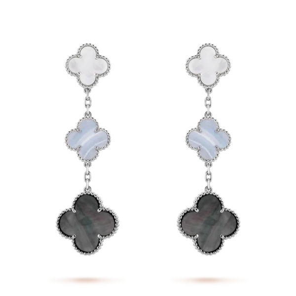 Magic Alhambra Three Motifs Earrings Free Shipping