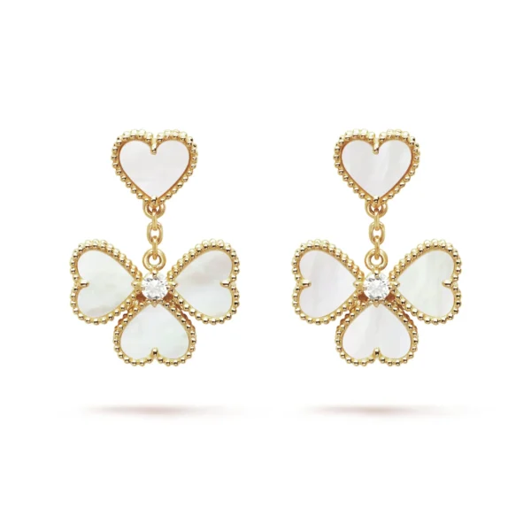 Sweet Alhambra Effeuillage Earrings Free Shipping