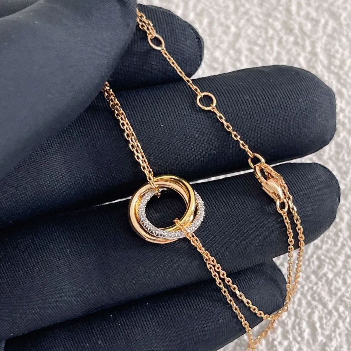trinity bracelet gold silver rose gold diamonds ez0qg