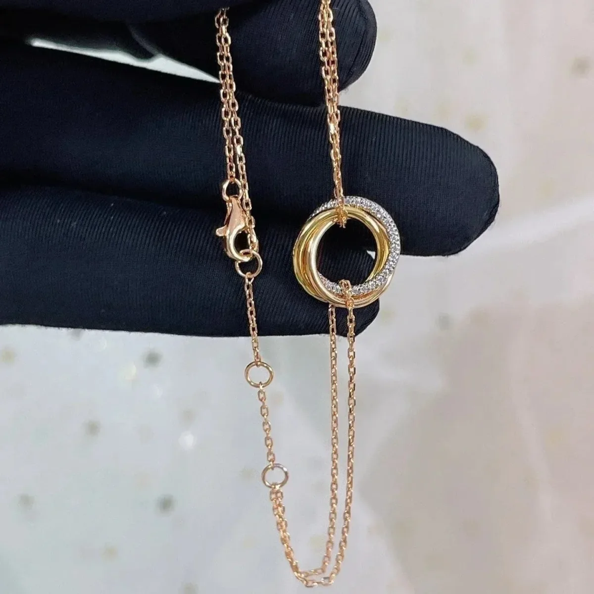 trinity bracelet gold silver rose gold diamonds gphrf