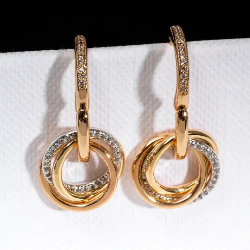Track Order 14 trinity earrings gold silver rose gold diamonds enorv