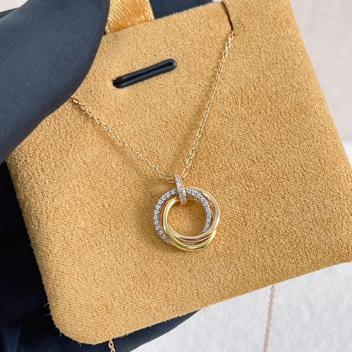 trinity necklace silver gold rose gold diamonds 1vwrv