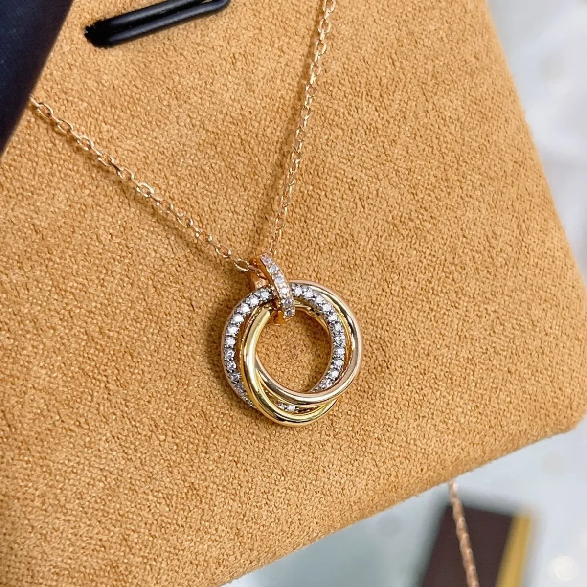 trinity necklace silver gold rose gold diamonds nfpbs