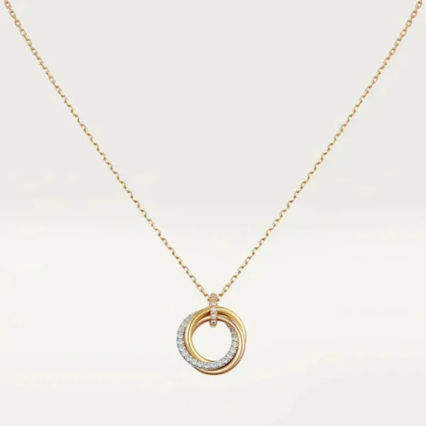 Trinity Necklace Silver Gold Rose Gold Diamonds Free Shipping