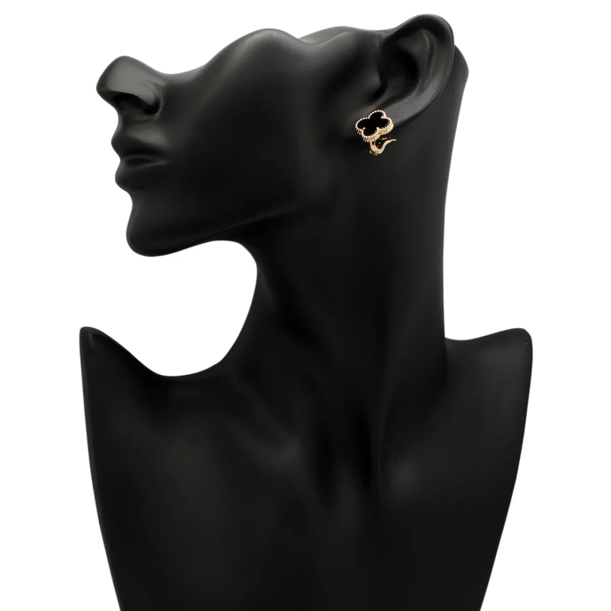vintage alhambra black earrings tnldq