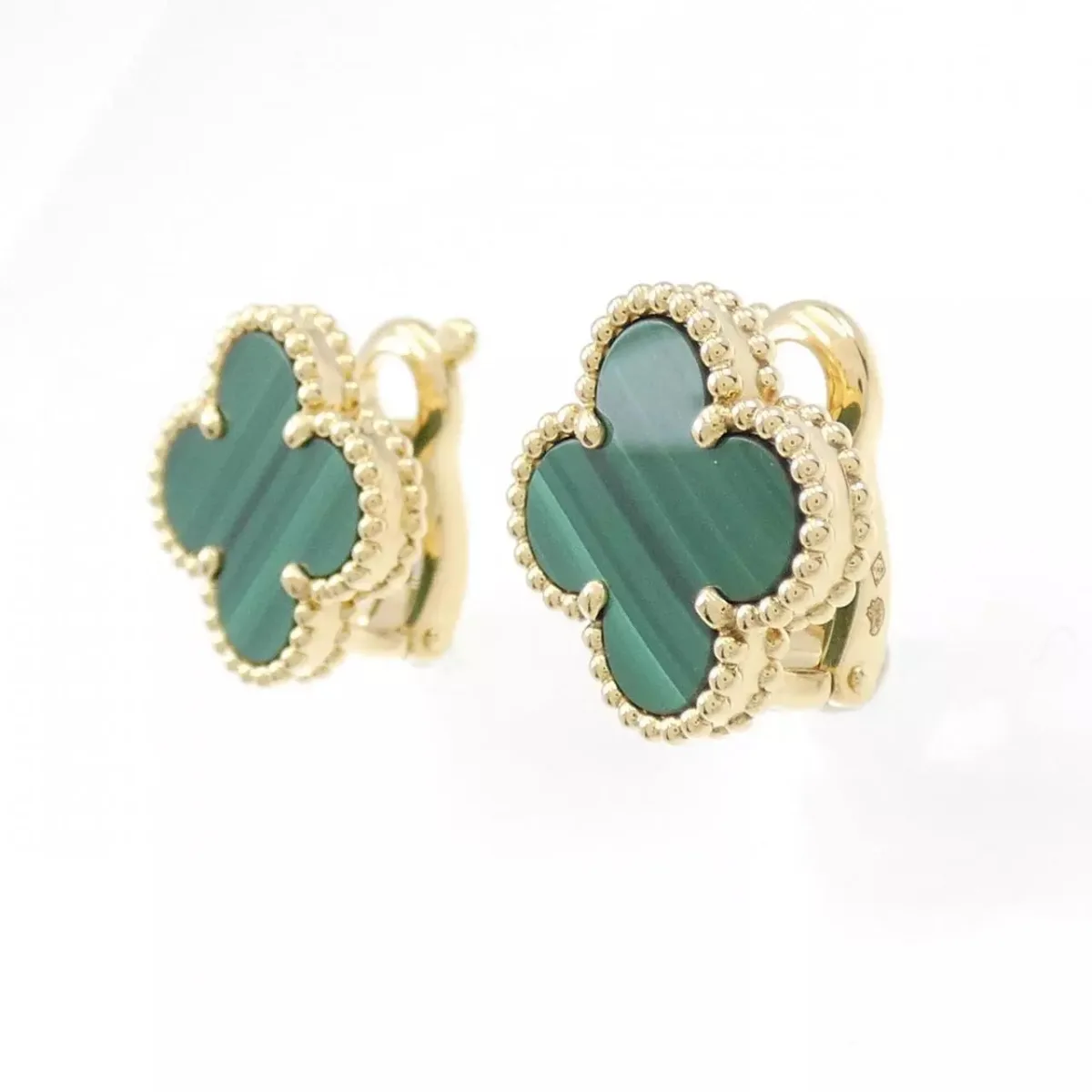 vintage alhambra malachite earrings oculg