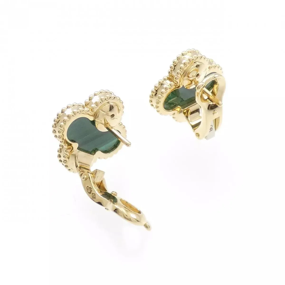 vintage alhambra malachite earrings ueugd