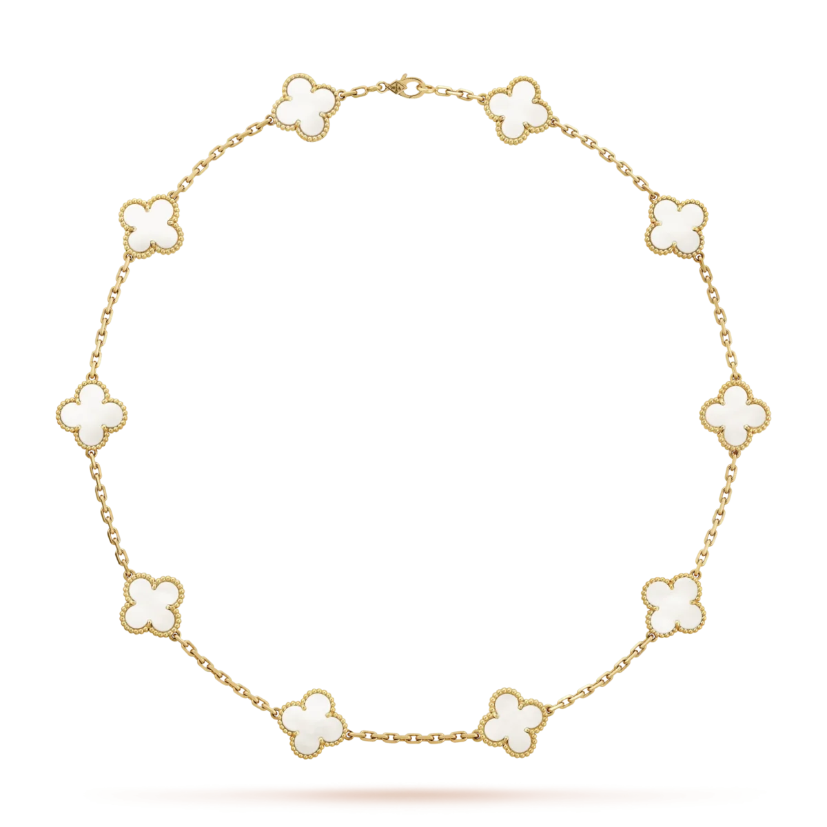 vintage alhambra mother of pearl 10 motifs necklace by5cl scaled