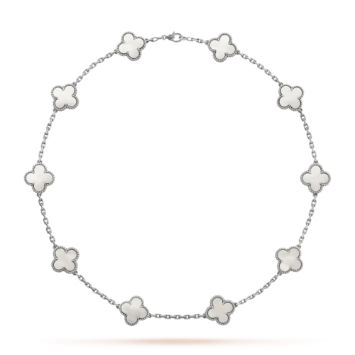 Track Order 3 vintage alhambra pearl 10 motifs necklace du6el scaled