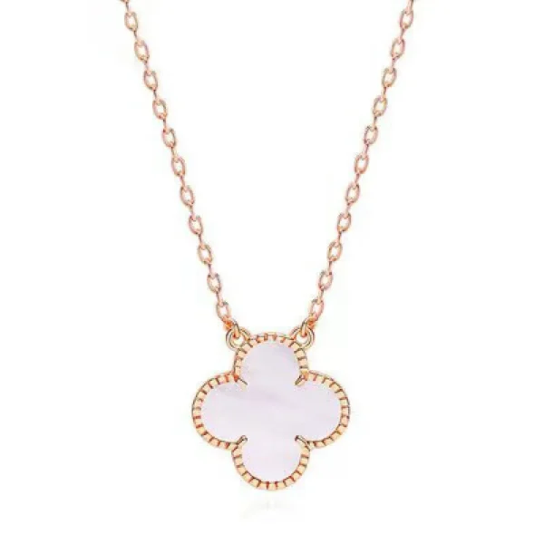 Vintage Alhambra Pink Necklace Free Shipping