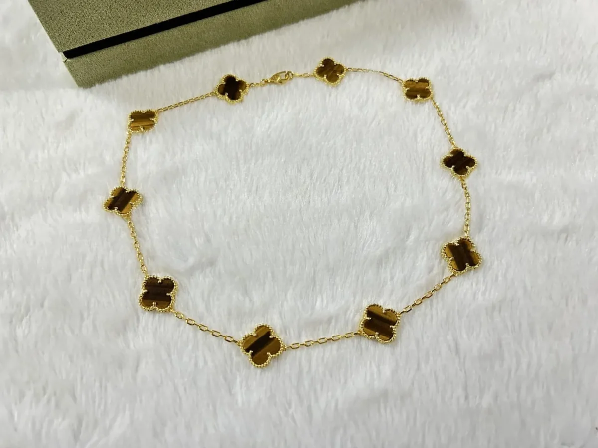 vintage alhambra tiger eye 10 motifs necklace gmmma