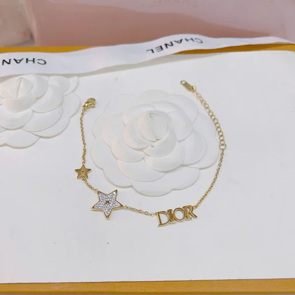 Gold-Tone LV Inspired Stainless Steel Charm Bracelet Free Shipping