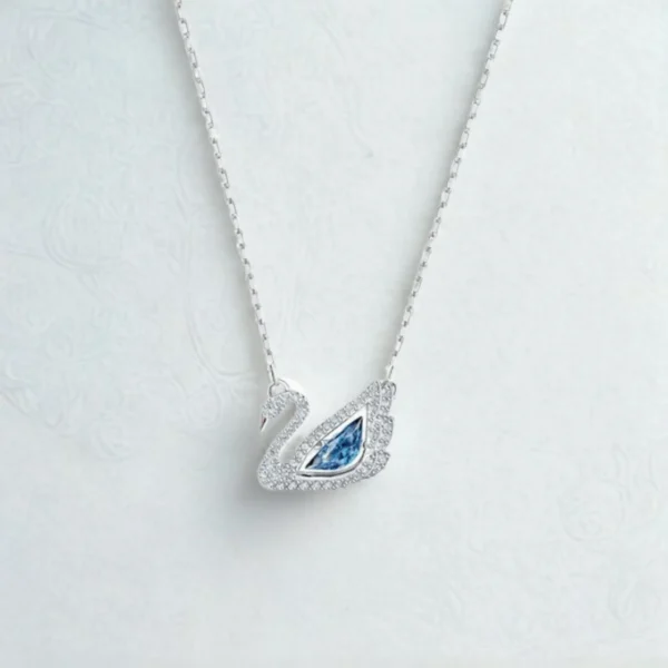 [Zyrono] Dancing Swan Necklace Blue CDE6052BU Free Shipping
