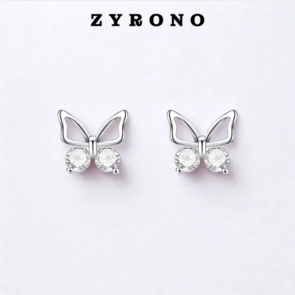 ZYRONO Stone Butterfly Silver Earrings Free Shipping