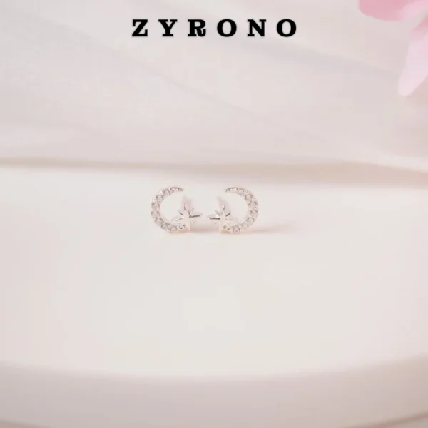 ZYRONO Crescent Moon Star Silver Earrings Free Shipping