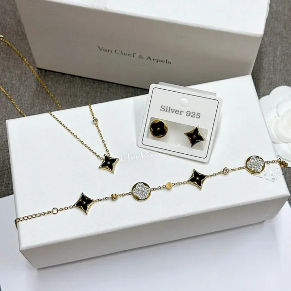 Luxury Crimson Bloom & Star Jewelry Set Free Shipping Free Shipping