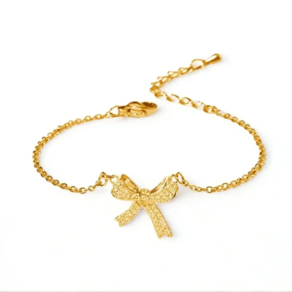 [Zyrono] Bow Gold Bracelet CDE2030SV Free Shipping
