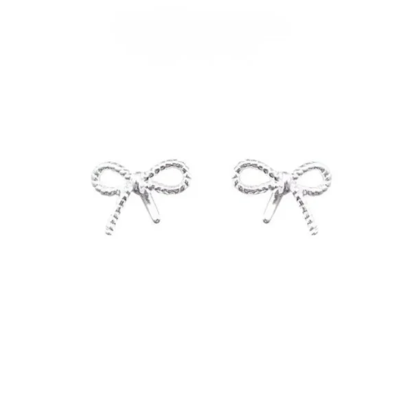 [Zyrono] Twisted Bow Pattern women's earrings CDE3112SV Free Shipping