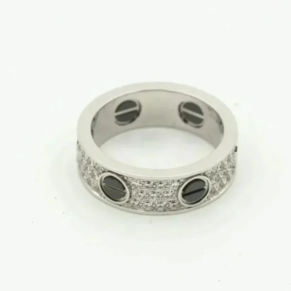 [Zyrono] LOVE RING 5.5MM DIAMONDS PAVED CERAMIC Free Shipping