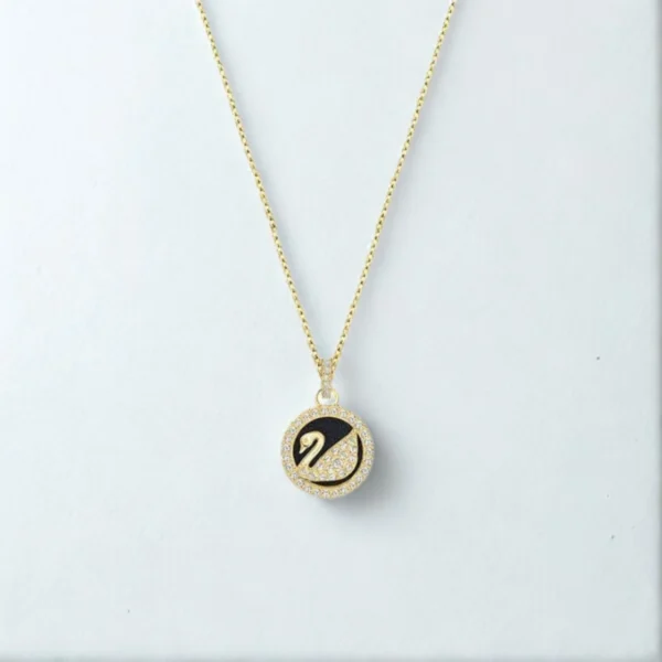 [Zyrono] Pendant Swan Necklace Gold CDE6040GG Free Shipping