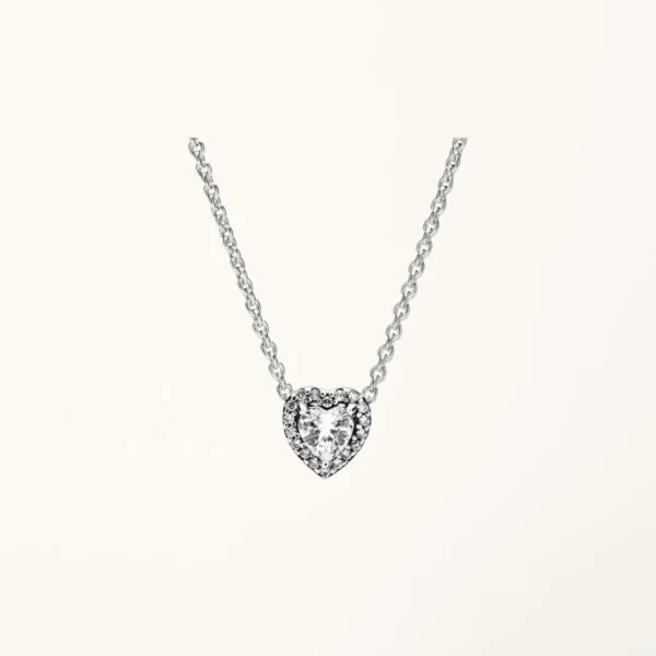 [ZYRONO] WHITE HEART STONE NECKLACE SILVER CDE6173RG FREE SHIPPING