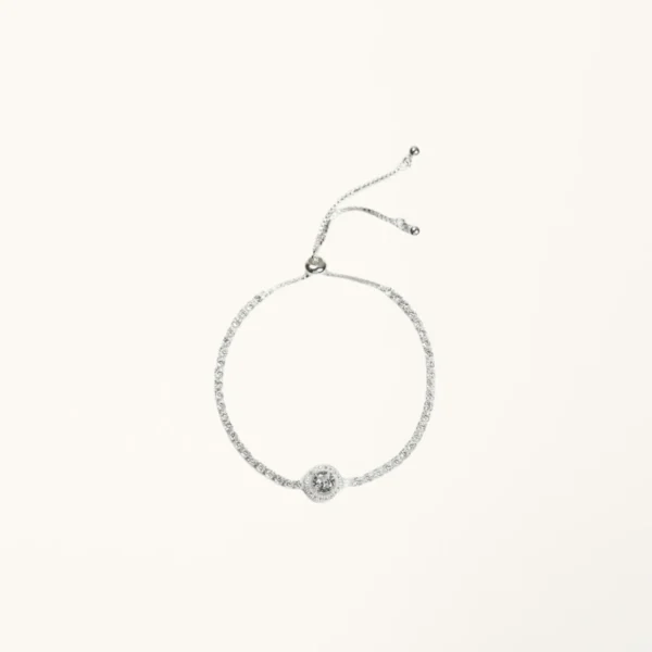 [ZYRONO] SPARKLING BEADS BRACELET SILVER CDE2067SV FREE SHIPPING