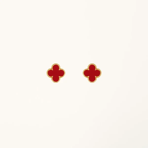 [ZYRONO] CLOVER MEDIUM 1 MOTIFS CARNELIAN EARRINGS FREE SHIPPING